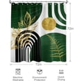 thumbnail image 3 of Zrodlmo Boho Shower Curtain with Hooks, Modern Waterproof Fabric Bathroom Curtain, 72" x 72", Green Gold, 3 of 8