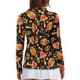 thumbnail image 2 of Yuyamidu Fall Mushroom Women Golf Shirts Maple Leaves Long Sleeve Zip Up V-Neck Golf Tennis Shirt Thanksgiving Activewear Pullover Tops Size 2XL, 2 of 8