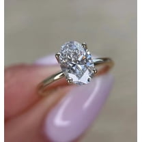 Jewelerix 2.50 Carat Oval Cut Moissanite Engagement Ring for Women, 14K Yellow Gold Solitaire Ring, Classic 4-Prong Setting, Hypoallergenic Bridal Jewelry