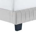thumbnail image 4 of Modway Celine Channel Tufted Performance Velvet Twin Bed in Light Gray, 4 of 10