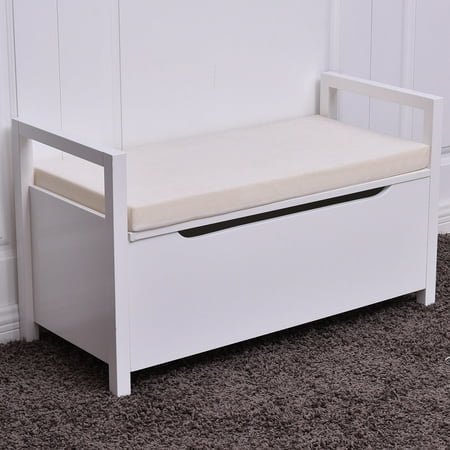 costway shoe bench storage ottoman rack cushion seat bedroom hallway |  walmart canada