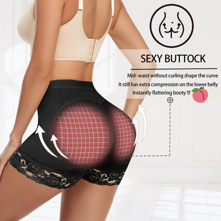 VASLANDA 2 Pack Womens Butt Lifter Panties Seamless Padded Underwear Hip  Pads Enhancer Panty 