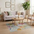 thumbnail image 3 of ODIKA 4'x6' Vibrant Multicolor Abstract Design Washable Area Rug Dynamic Impressionist Style with Pixel Motif Non-Slip, Chair-Friendly, Flatwoven for Home Office, Under Desk, 3 of 7