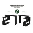 thumbnail image 5 of Furinno Moore L-Shape Computer Desk with 3-Tier Shelves, Americano, 5 of 5