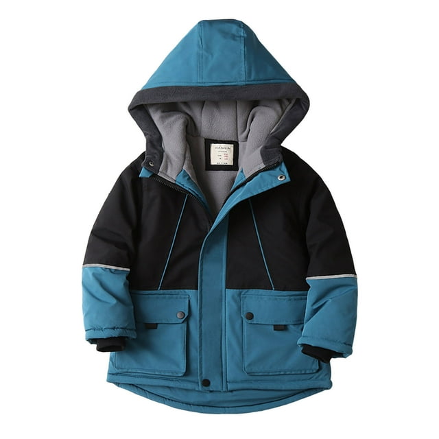 Daznico Manteau d'Hiver Chaud à Manches Longues pour Garçons, Veste Patchwork Colorée pour Extérieur, Veste Bébé, Taille 6-7 Ans