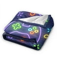 thumbnail image 2 of DouZhe Ultra-Soft Micro Fleece Lightweight Flannel Bed Blanket, Neon Game Controller Games Zone Print Cozy Warm Throw Blankets, 50"x40", 2 of 7