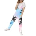thumbnail image 2 of uublik Jumpsuit for Girls 5-14 Years Sleeveless Playsuit Long Pants Loose Romper Casual Light Blue, 2 of 3