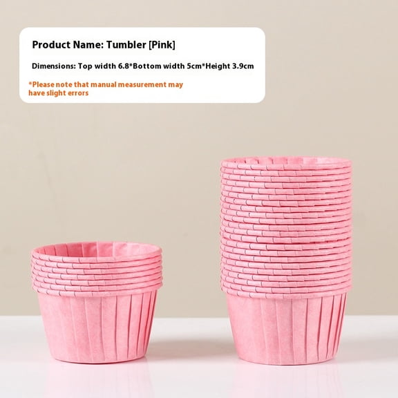 Mini Cupcake Liners for Baking, 50 Pink Greaseproof Paper Disposable Cupcake Holders for Multiple Occasions, Everyday Baking, Wedding, Showers, Gift