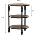 thumbnail image 2 of Round Side Table,Industrial Retro Coffee Table with Storage,Stable Metal Frame,Bedside Table,Coffee Snack Table,Suitable for Living Room Bedroom, 2 of 9
