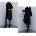 thumbnail image 4 of HTNBO Women's Trench Coats, Long Retro Single Breasted Winter Outwear Classic Lapel Overcoat Solid Outerwear, 4 of 5