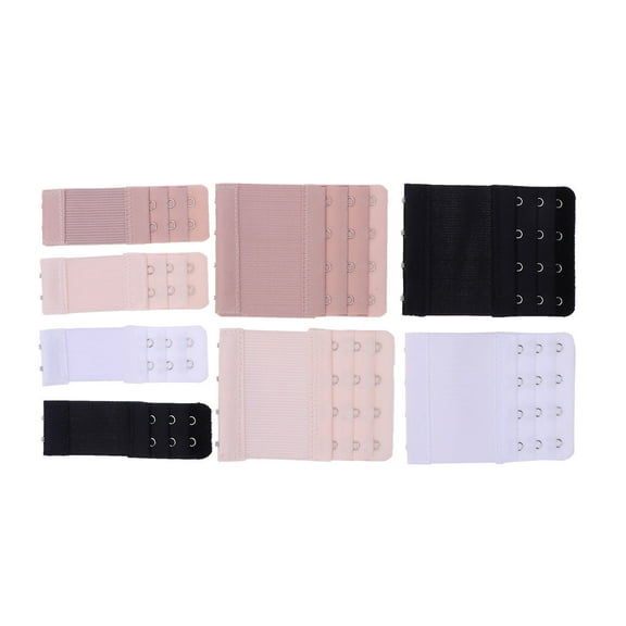 FRCOLOR Women's Bra Extenders 8pcs Extenders 2 Hooks 3 Hooks 4 Hooks Comfortable Extension Strap Elastic Band Hook Strap Extenders,3.94"X3.07"X0.12"