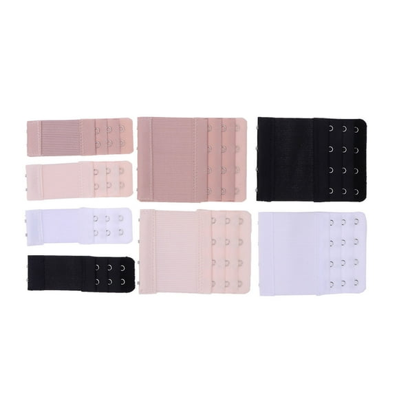 8pcs Extensores de sujetador de mujer Sujetador de extensión de sujetador Hebillas de extensión de ropa interior Sujetadores de gancho de 2/4 ganchos (Blanco / / Color de piel / Albaricoque)