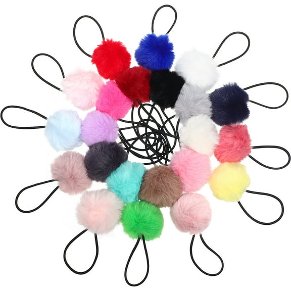 unbranded 22 Pcs Knocker Balls for Girls Hair 22 Colors Child Toddler 5.00X5.00X5.00CM
