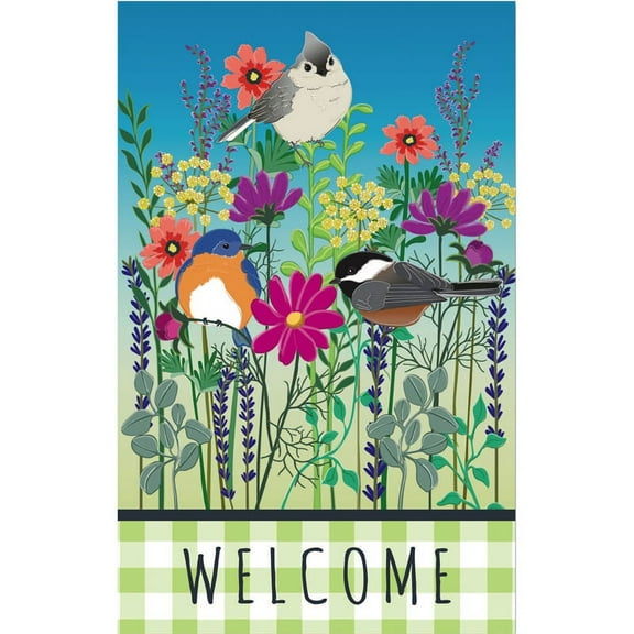 Evergreen Flag, Wild Flowers Welcome House Linen Flag, 28'' x 0.69'' inches