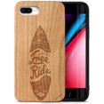 thumbnail image 1 of Case Yard Wooden Case Outside Soft TPU Silicone, Slim Fit Shockproof Wood Protective Phone Cover for Girls Boys Men and Women, Supports Wireless Charging Surf Design case for iPhone-8-Plus, 1 of 7