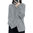 thumbnail image 5 of Women's Zip Up Hooded Cardigan Oversized Soft Warm Knit Sweater Casual Long Sleeve Open Front Fall Winter Pullover for Outdoors and Lounge, 5 of 7