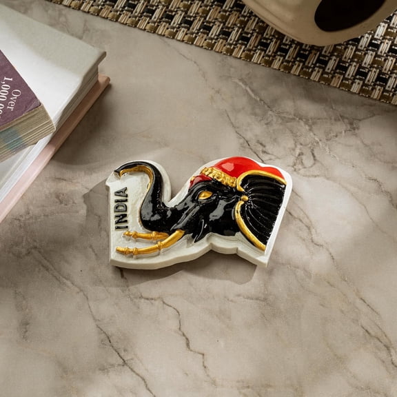 Decorative Fridge Magnet Elephant Head With Rectangular Base