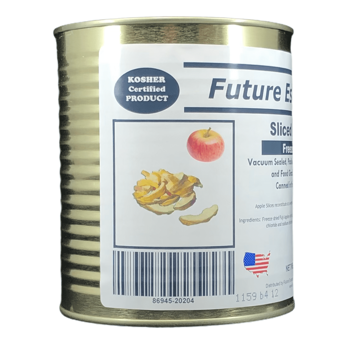 Future Essentials Freeze Dried Emergency Food Kit Bucket Ration Sliced Fuji Apples #2.5 / 2 oz /Can- 12 Cans