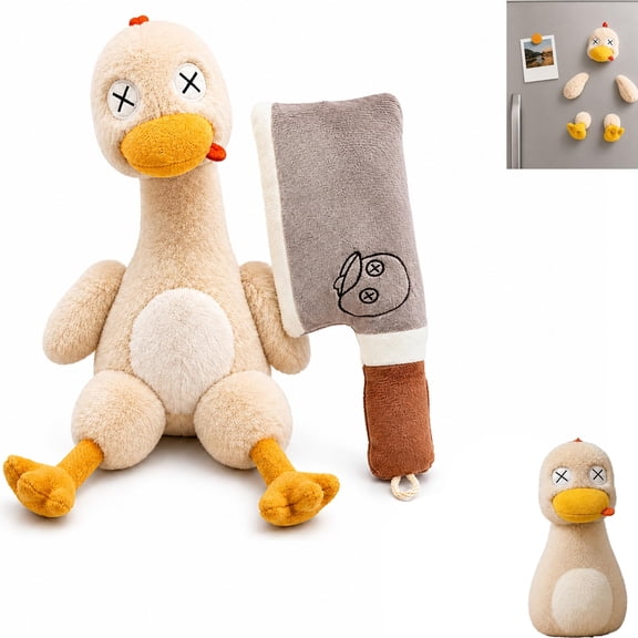 Magnetic Salted Duck Plush Toy. Stuffed Detachable Animal Fridge Magnets. Soft Anti-Stress Plush with Removable Limbs. For Adults