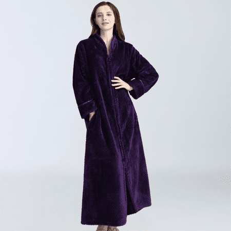 

Aozrynl Men s Fleece Robe Ultra Soft Long Shawl Collar Plush Spa/Bath Robe Autumn And Winter New