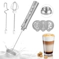thumbnail image 1 of Dallfoll - Espumador de leche de mano, recargable por USB, mini máquina de espuma eléctrica para café Lattes, 3 velocidades, espumador de leche mezcladora de bebidas con 3 batidores para café a prueba, 1 of 5