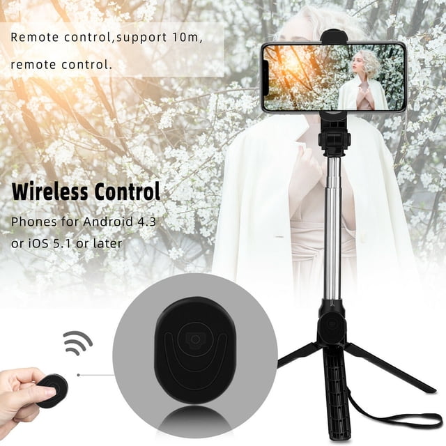 New Phone Tripod Holder Wireless Remote Selfie Stick Detachable Extendable Mount For iPhone Samsung