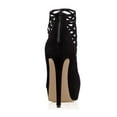 thumbnail image 4 of YDN Women Fashion Caged Strap Closed Toe Sandals Stiletto Platform High Heels Back Zipper Bootie Pumps Sexy Shoes Size 15 Black, 4 of 4