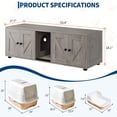 thumbnail image 2 of Cat Litter Box Enclosure for 2 Cats, Hidden Litter Box Furniture Cabinet with Double Room, Double Cat Litter Box Enclosure, Indoor Cat House, 43.4 x 18.1 x 17.7 Inches, 2 of 8