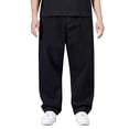 thumbnail image 2 of Men's Plus Size Loose Fit Straight Leg Jeans, Wide Leg Casual Denim Pants for Street Style Fashion, Comfortable and Roomy Trousers for Everyday Relaxed Wear and Urban Outfits Black L, 2 of 4