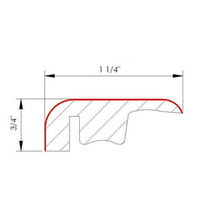 Lamton 96 1/2'' Laminate End-Cap in Distressed Red Maple