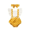 thumbnail image 4 of 2PCS Summer Newborn Baby Girl Clothes Floral Romper Jumpsuit Ruffle Bodysuit Sunsuit Outfits Set, 4 of 4