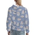 thumbnail image 7 of Fotbe Cute Fat Cat Pattern Womens Long Sleeve Hoodie, Pullover Hooded Sweatshirt, Kangaroo Pocket Hoodie with Eye-catching Drawstrings-Small, 7 of 7