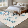 thumbnail image 4 of 8'x10' Area Rugs, Blue Christmas Snowman Indoor Outdoor Area Rug for Living Room Bedroom, Xmas Snowflake Birds Washable Bathroom Rugs Kitchen Floor Carpet Mats Home Decor Aesthetic, 4 of 8