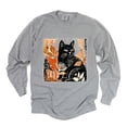 thumbnail image 3 of Black Cat Fall Leaves Distressed - Women's Garment Dyed Long Sleeve Graphic T-Shirt, 3 of 16
