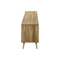 thumbnail image 2 of Monarch Specialties Tv Stand, 72 Inch, Media Entertainment Center, Storage Cabinet, Console, Walnut Laminate, Natural Seagrass, Mid Century, Modern, 2 of 8