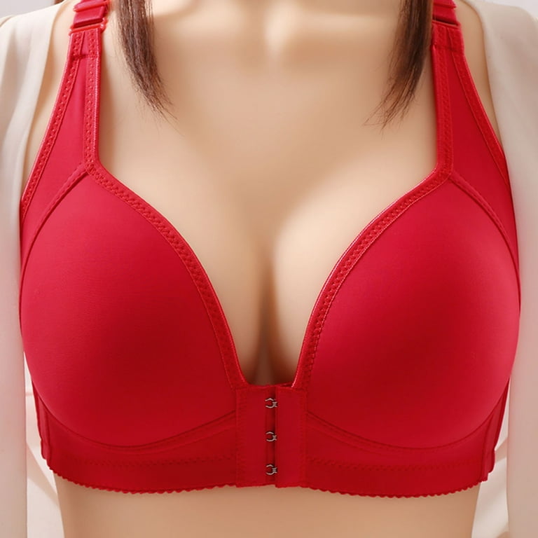 Large Size Full-Coverage Bra for Women Printing Thin Front Buckle