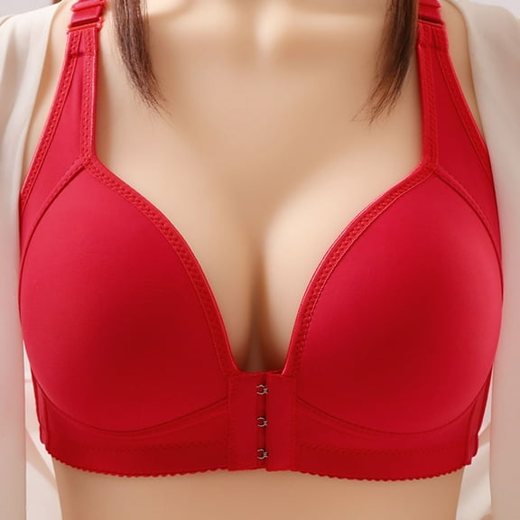 Samickarr Minimizer Front Closure Bras For Women Full Coverage Woman'S Printing Thin Front Buckle Adjustment Chest Shape Bra Underwear No Rims