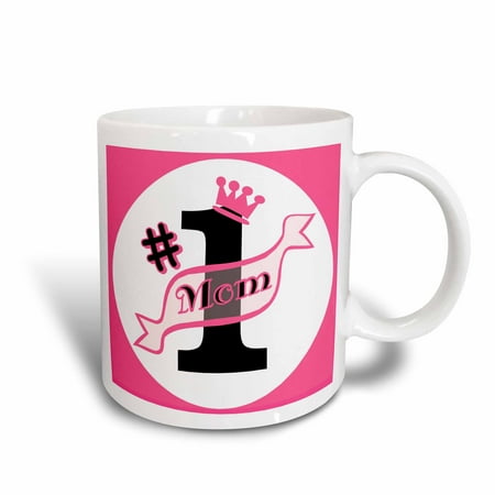 3d Rose 3drose Number One Mom Pink, Ceramic Mug, 15 - ounce