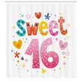 thumbnail image 3 of Ambesonne Colorful Shower Curtain, Hearts Flowers, 69"Wx75"L, Multicolor, 3 of 3