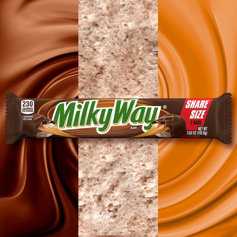 Milky Way Milk Chocolate Candy Bar, Caramel and Nougat, Sharing