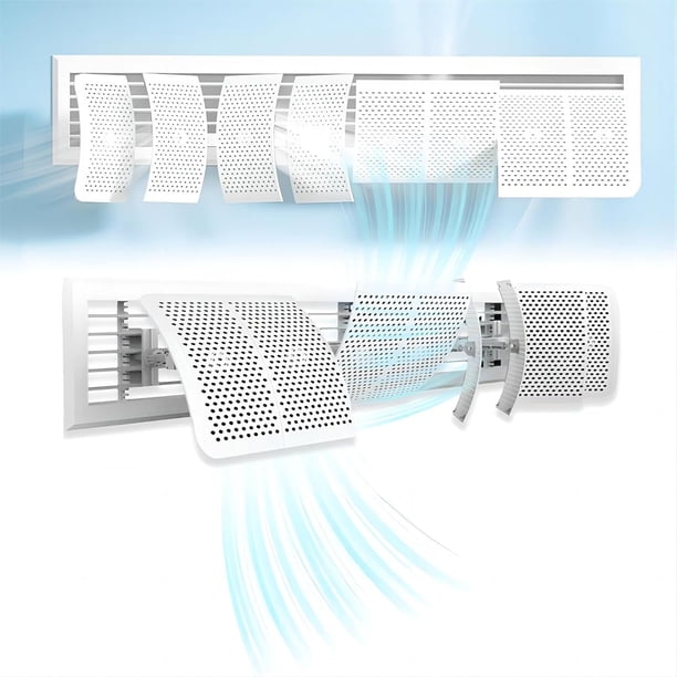 Deflector de ventilación de aire: ajuste la dirección del viento a voluntad-Deflector de ventilación de registro de techo-Deflector de aire acondicionado-Deflector de aire de CA ajustable, adecuado pa