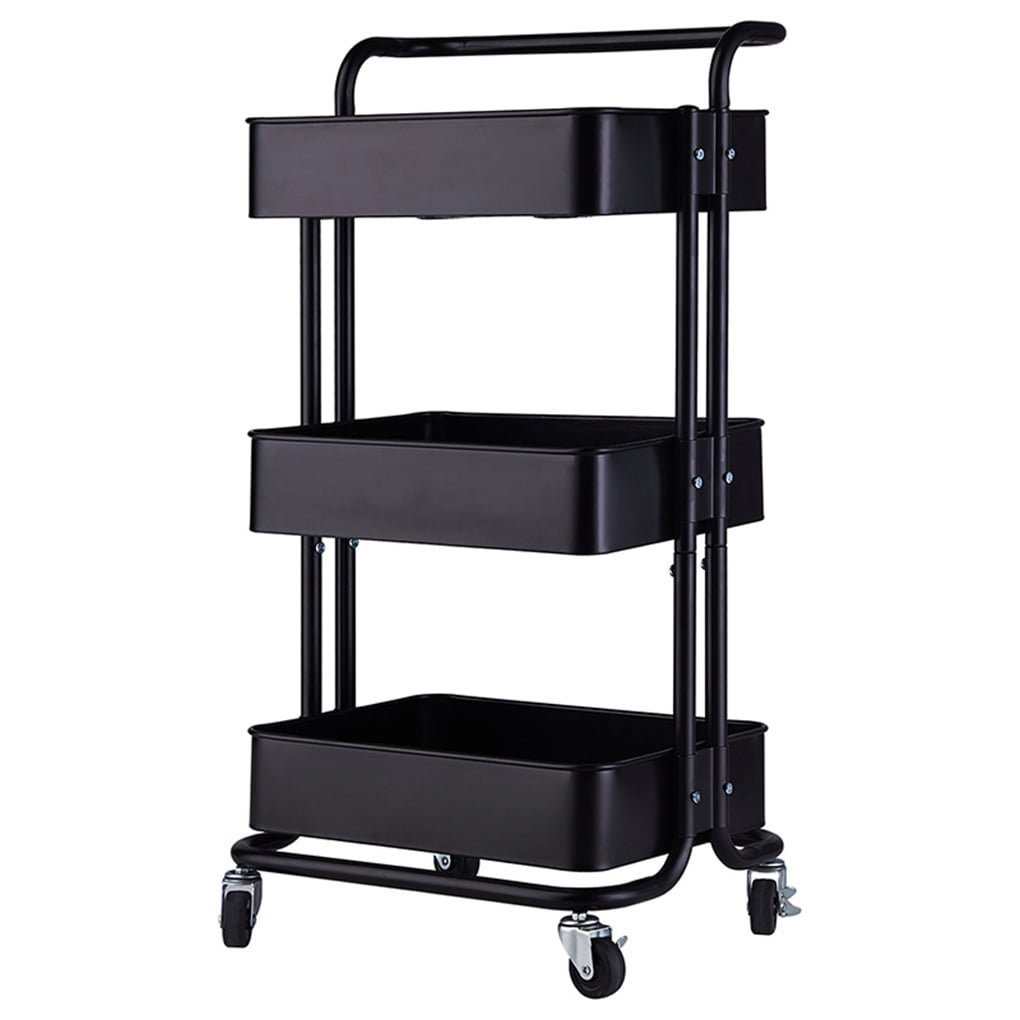 3Tier Home Kitchen Storage Utility Cart with Handle Multifunction