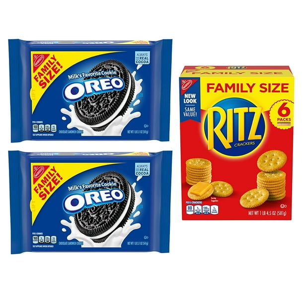OREO Cookies & RITZ Crackers Variety Pack, Family Size, 3 Packs