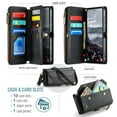 thumbnail image 3 of TECH CIRCLE for Samsung Galaxy S24 FE Wallet Case with Zipper Card Holder & Crossbody Lanyard Strap & Wrist Strap, RFID Blocking PU Leather Magnetic Flip Handbag Purse Cover,Black, 3 of 12