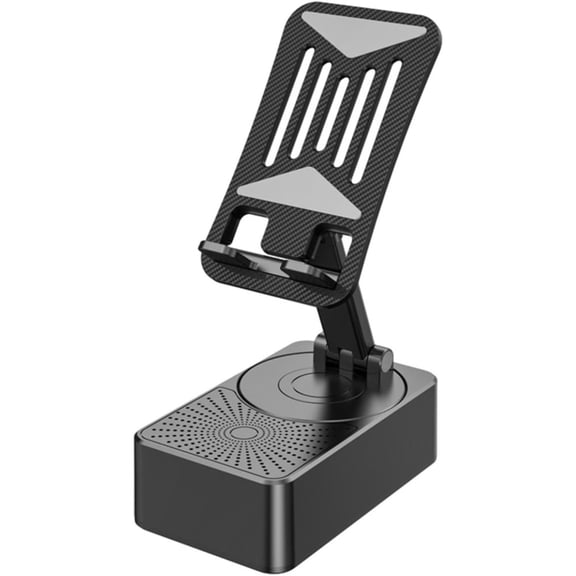 Phone Stand with Wireless Bluetooth Speaker, HD Surround Sound Adjustable Tablet, Desk Holder Portable Speaker, Built in Rechargeable Battery for Home and Office