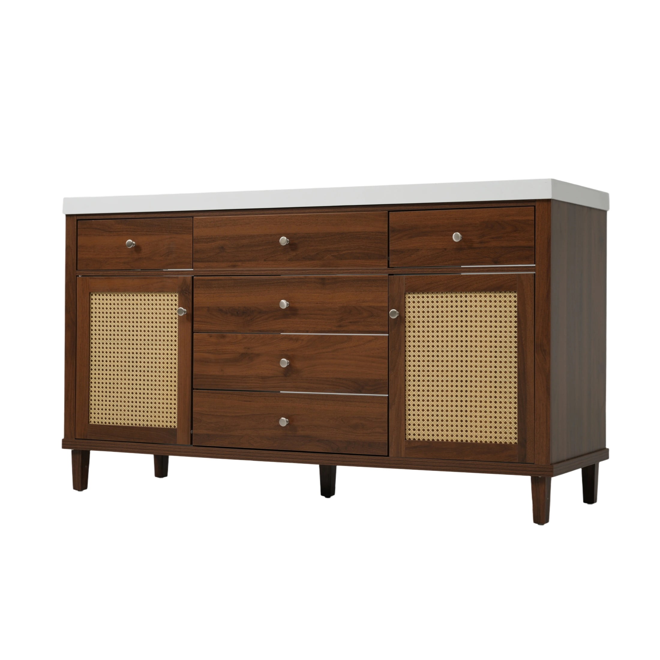 Christopher Knight Home 60" Bathroom Vanity with SMC Sink, Storage Cabinet and Drawers, Wood Frame, Brown
