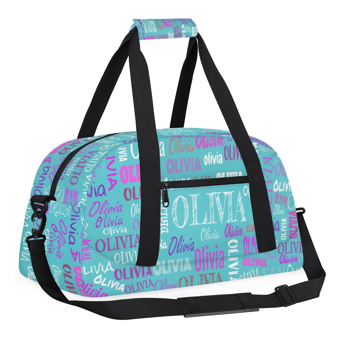 Dance Bag for Kids Girls Personalized Bag Name Overnight Bag Ballet Bag Gym Bag Light Blue