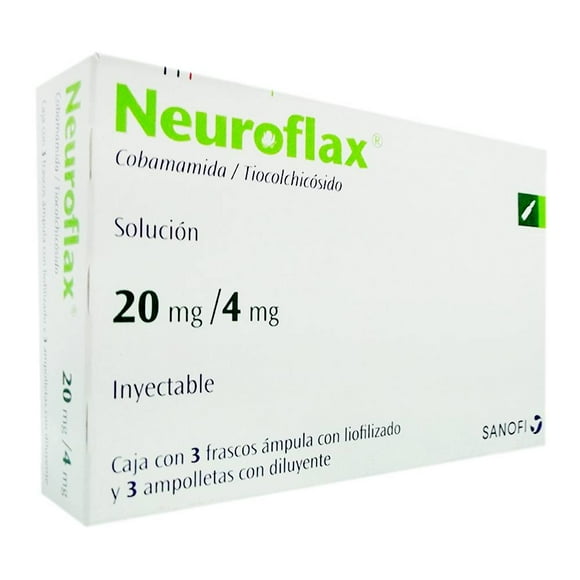 Cobamamida / Tiocolchicósido Neuroflax 20 mg / 4 mg solución inyectable intramuscular profunda