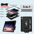 thumbnail image 2 of Allytechgroup Heavy Duty Shockproof Case for Apple iPad Air 2019 3rd Gen 10.5"/ iPad Pro 10.5" 2017, Tablet Case with Multi Angle Kickstand, Pencil Holder, Strap Kids Friendly Cover,Black, 2 of 4