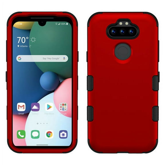 LG K31 /Aristo 5 /Fortune 3 Phone Case 3 in 1 Hybrid Armor Hard & TPU Silicone Rubber Heavy Duty Rugged Bumper Shockproof [Military-Grade] Protective RED Cover for LG Aristo 5, LG K31, LG Fortune 3